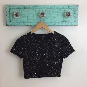 Sequin Crop Top